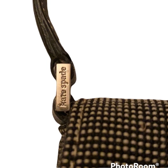 RARE KATE SPADE VINTAGE SIGNATURE BIRDSEYE FABRIC SHOULDER BAG COLLECTORS ITEM - Picture 7 of 13